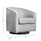Flash Furniture Landon Club Style Commercial Barrel Accent Armchair Metal Base, Light Gray Fabric Upholstery BS-AC22-060-LTGRY-GG - alternate 2